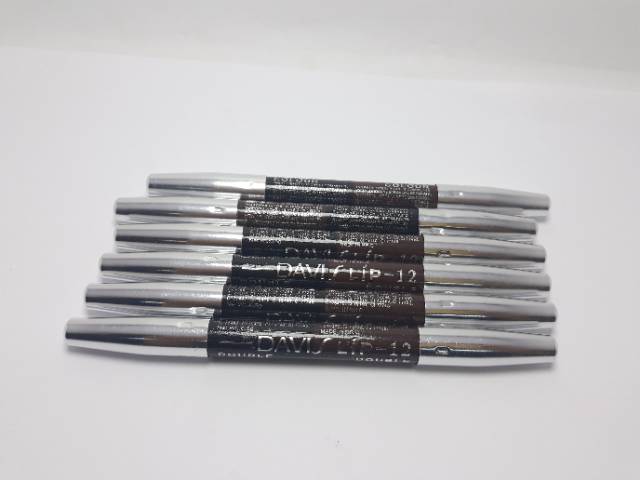 EYELINER PENSIL DAVIS 2in1 HITAM COKLAT  [HARGA 6 PCS]