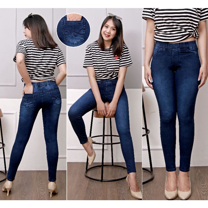 VIVO, LEGGING jeans Bahan STRETCH size 31 32 33 & 34 35 36 ( Ada 5 warna ya )