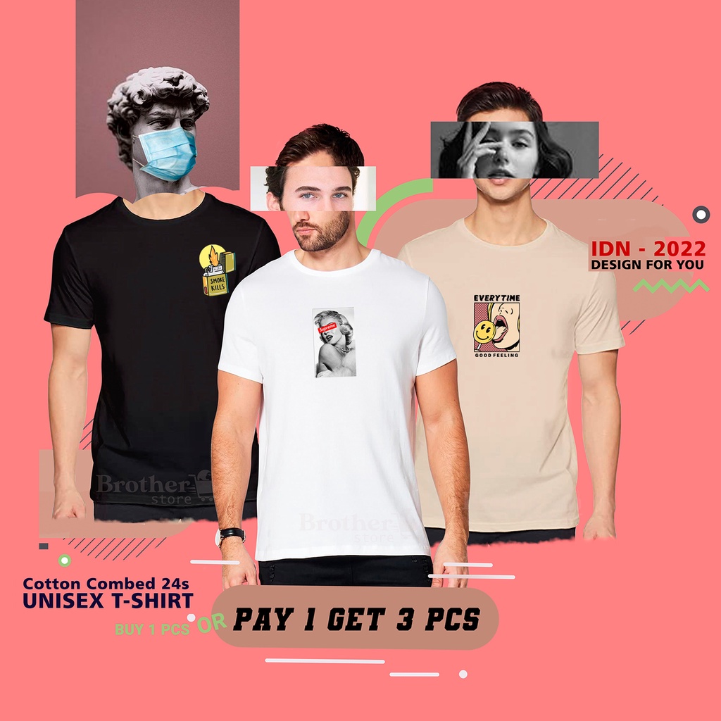 BUY 1 OR 3 PCS ( PROMO COD ) BROTHER STORE / Kaos Distro100% Catoon Combed 30s / ArticelBSSE