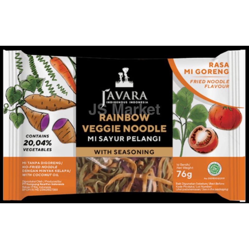 

JAVARA RAINBOW VEGGIE NOODLE 76GR