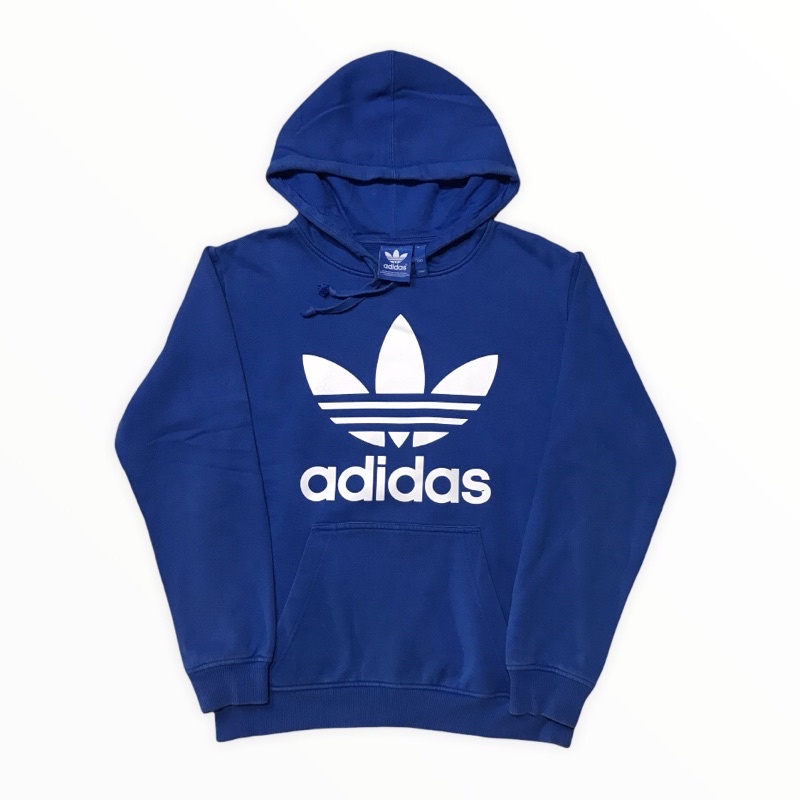 Hoodie Adidas Trefoil Biru, Blue tag Original / Adidas big Logo biru