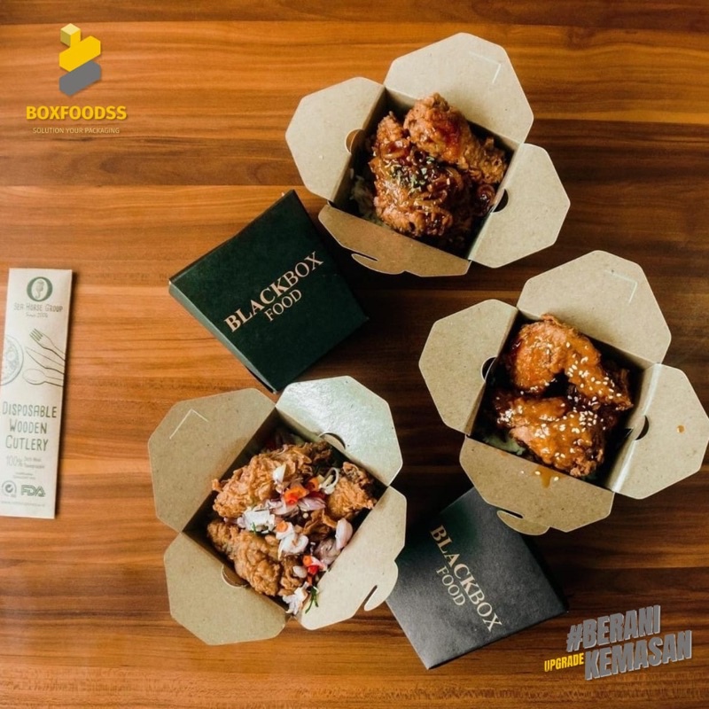 custom food pail - ricebox - kraft paper - food packaging box | min 1000pc