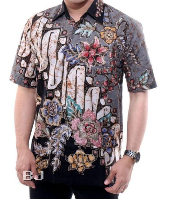 Batik Tulis Bswart Batik Hrb026 Kenongo Hem Pendek Padi Pekalongan M L Xl Batik Pria Murah