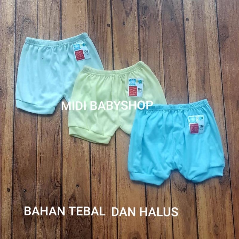 12 pcs Celana Pendek Bayi polos tebal Nita Baby SNI