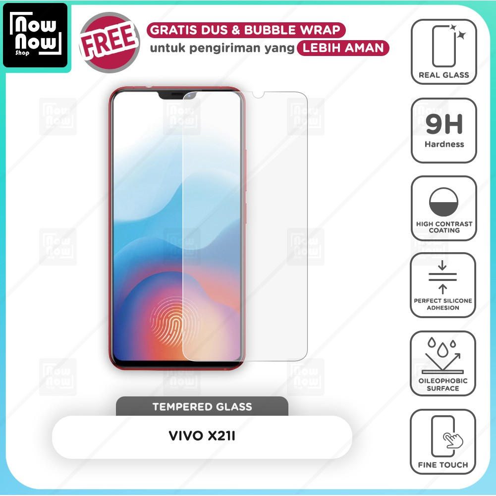 Tempered Glass Anti Gores Vivo X21i Screen Guard Protector 9H Kaca Temperglass