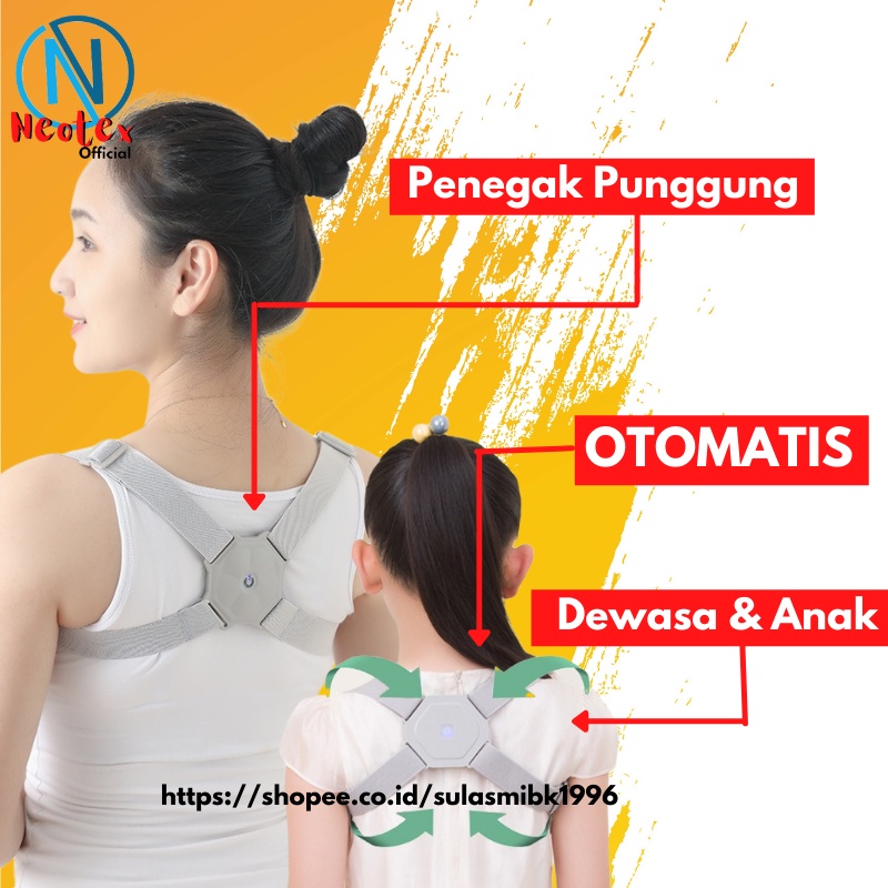 Alat Penegak Punggung Pria Wanita anak sabuk punggung bungkuk tanpa operasi ada sensor otomatis