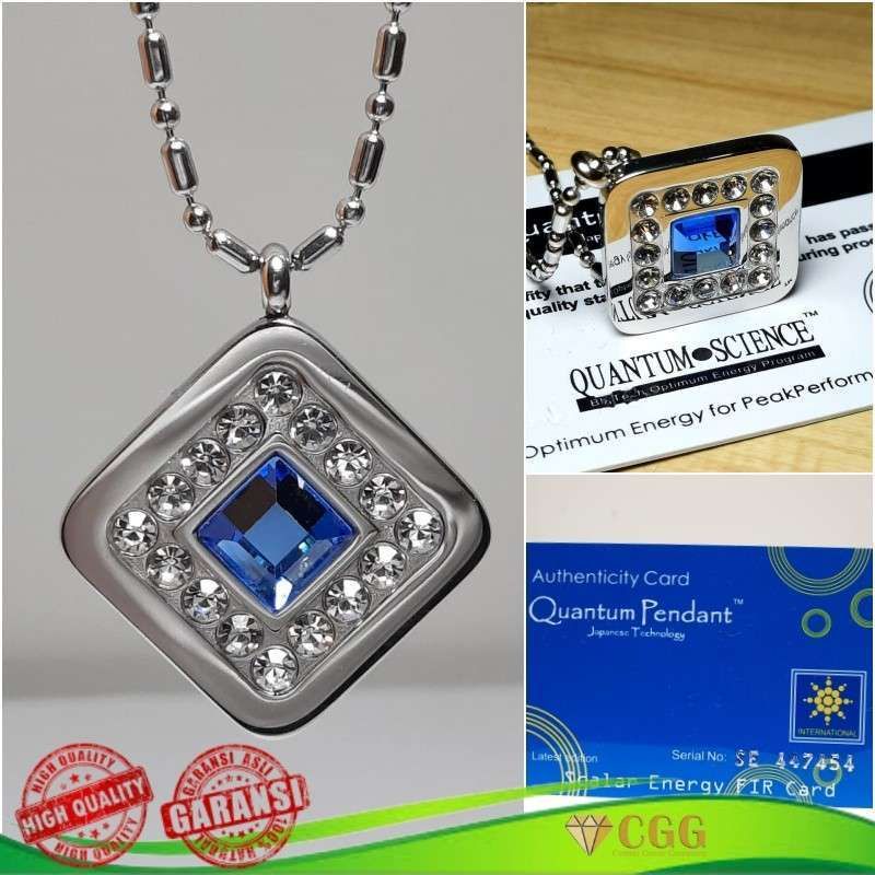 Kalung Kesehatan Terapi Asli - Quantum pendant asli - kalung kesehatan bio energi - kalung kesehatan liontin kotak biru safir