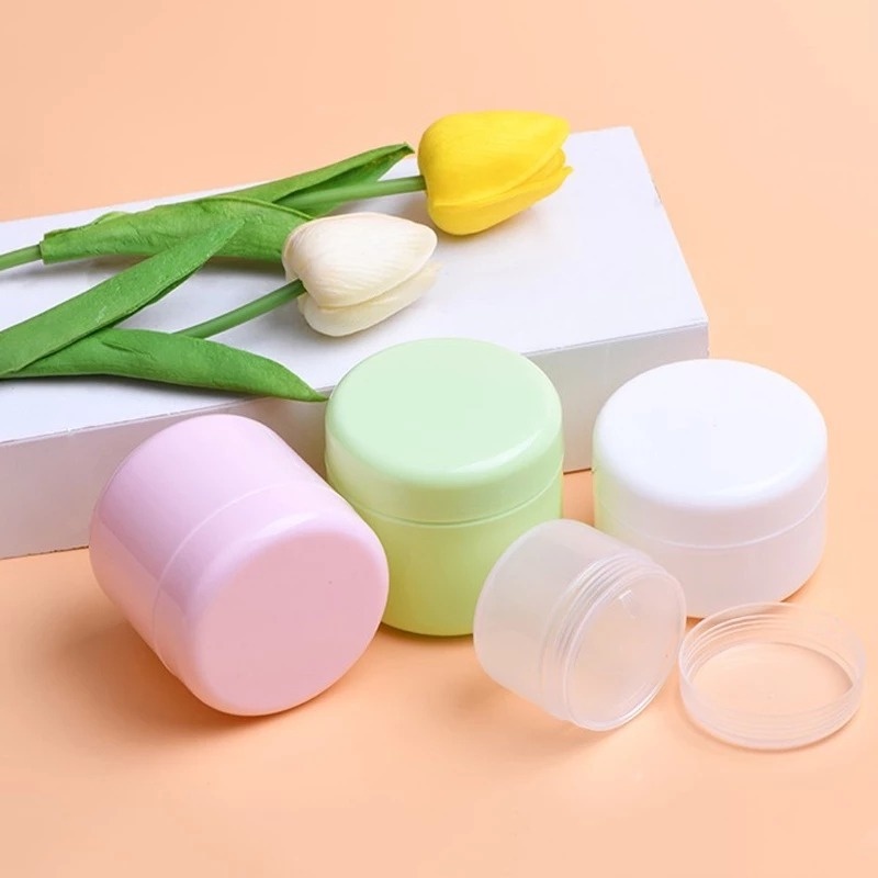 Cream Jar Colorful Face Lotion Kosmetik Portable Bulat Aksesoris Kotak Sub-packing Bulat Multi Ukuran Botol Isi Ulang Reusable Untuk Kemasan Travel