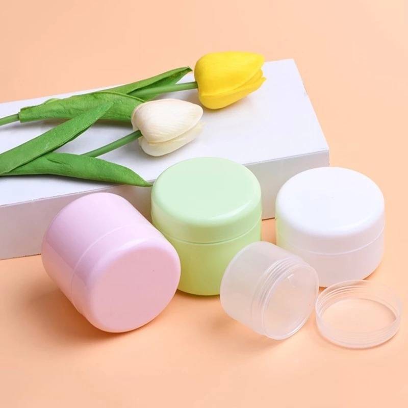 Warna-warni Untuk Kemasan Travel Kosmetik Travel Lotion Wajah Portable Bulat Round Aksesoris Cream Jar Botol Isi Ulang Sub-packing Box Multi Ukuran Reusable