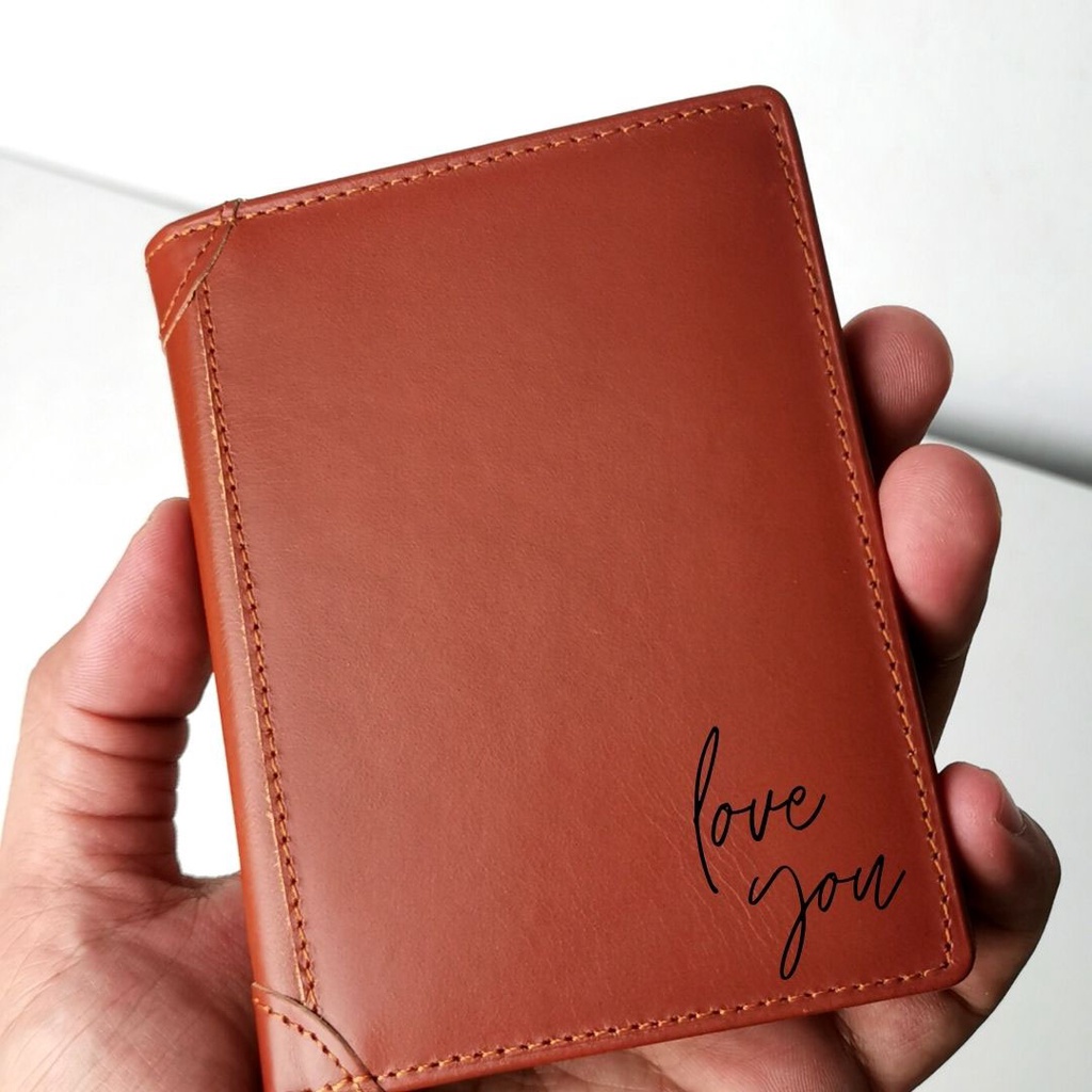 Dompet kulit asli three fold tipis Pria