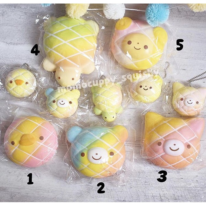 SQUISHY LICENSED colourful animal bread by BC ( rainbow galaxy squishy