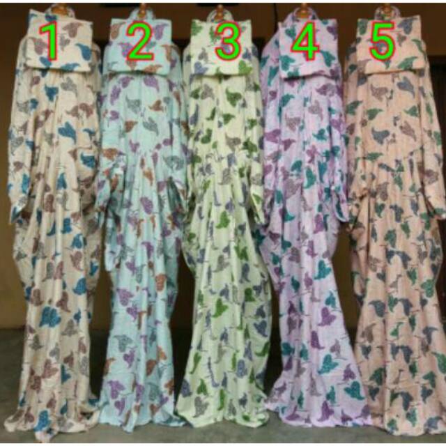 Ecer dan Grosir Mukena Bali Terusan Warna Motif Daun Jumbo