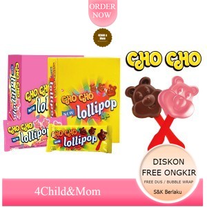 

Cho Cho Lollipop Coklat Strawberry Snack Cemilan Permen 240gr