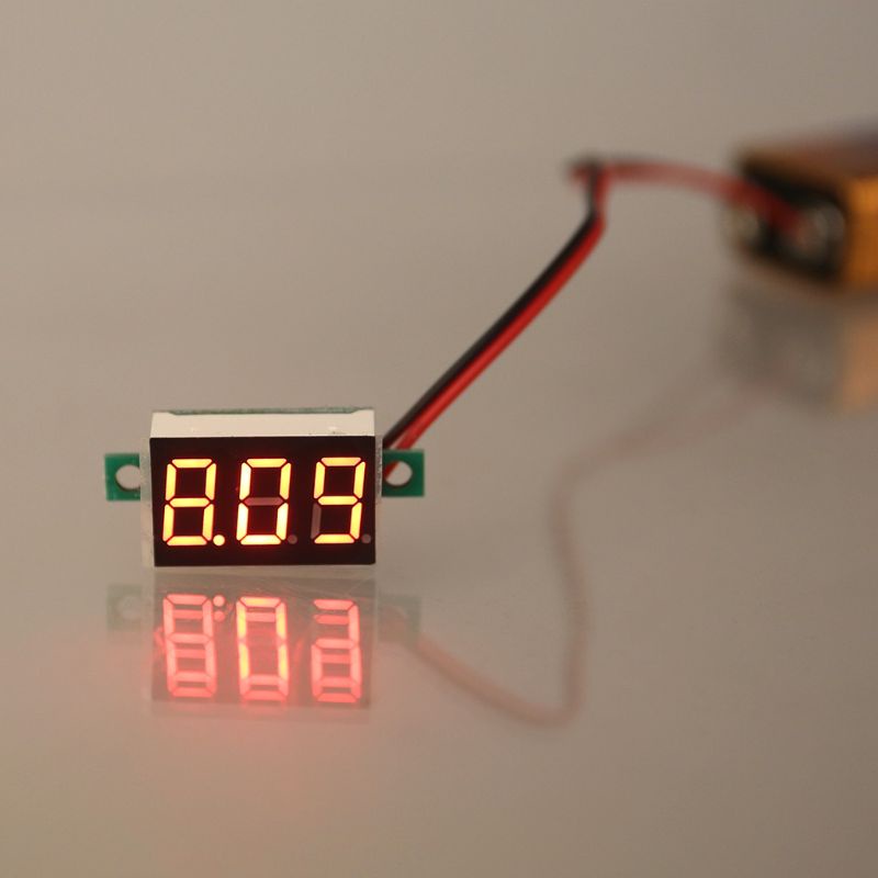 Btsg 4.5-30V Dua Kabel Untuk Pengukur Tegangan DC Dengan Voltmeter Digital Display LED Merah