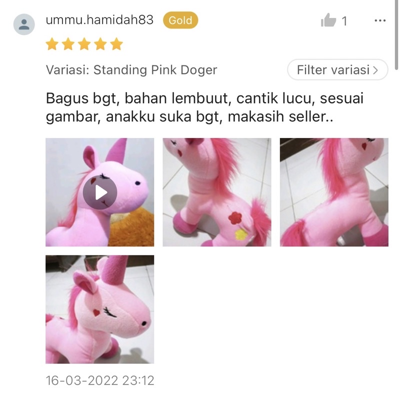 Boneka Kuda Poni Little Pony Standing Tinggi 45cm Berlabel SNI