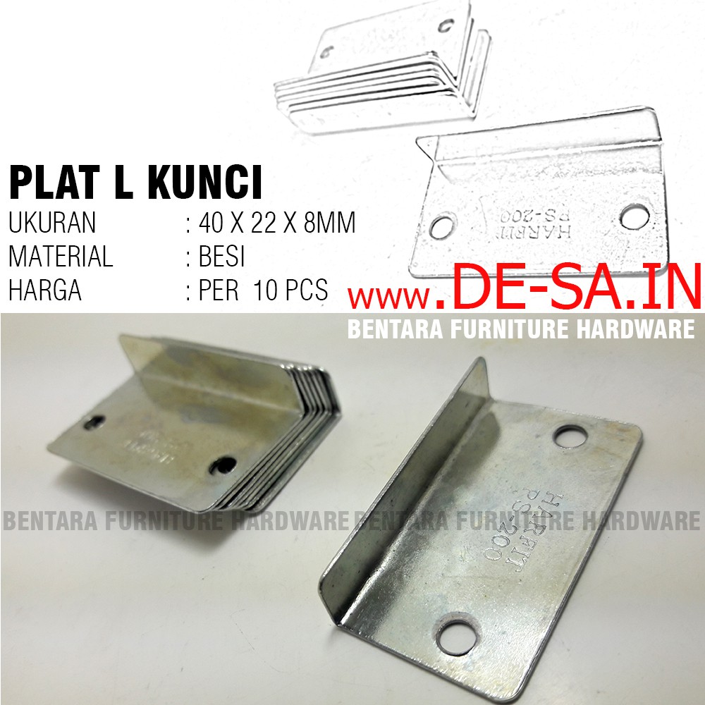 10 x Plat Kunci Laci - Drawer Lock Plate Strike