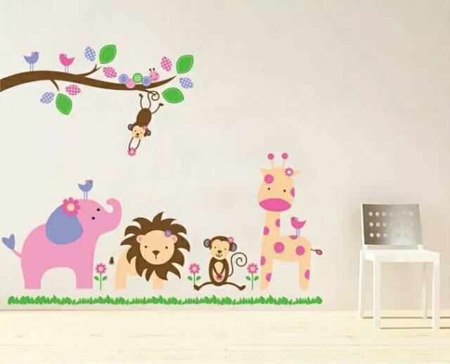 RELIZA WALLSTICKER 60X90 ANIMAL HEWAN ZOO KIDS JM7126