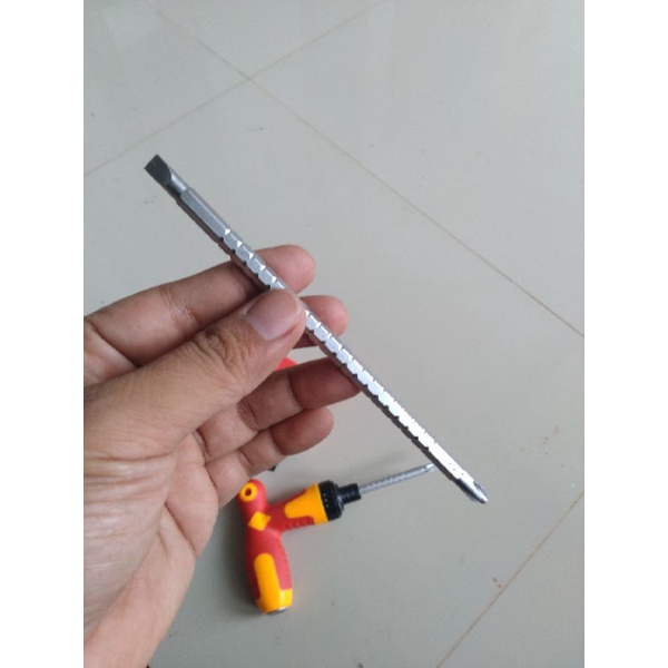 Obeng T 2In1 Kombinasi Plus Minus Magnet Obeng Bolak Balik Bb Bagus Gagang Karet