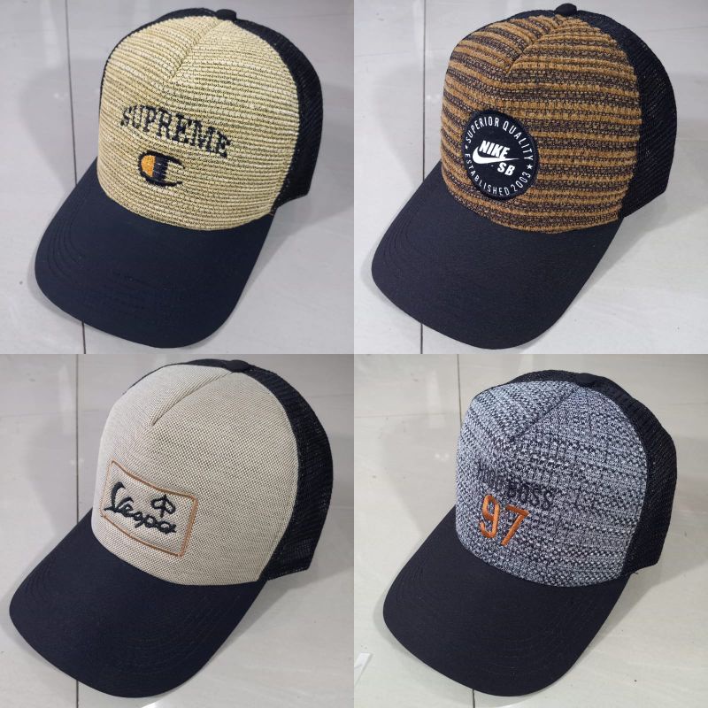 Topi Pria Jaring Trucker Bordir // Topi Trucker Jaring Pria Wanita