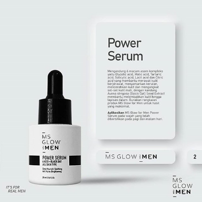 [PAKET HEMAT] MS GLOW FOR MEN Basic Indonesia / Facial Wash Face Serum Cream Sunscreen Complete