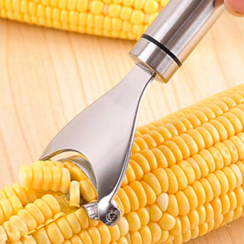 Corn Thresher Peeler Stainless Steel Corn Peeler Slicer Manual Corn Kernel Stripper Cob Kitchen Tools
