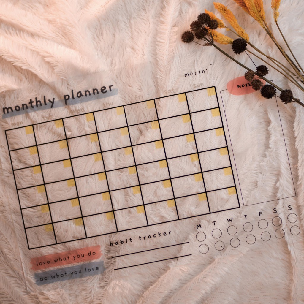 

Acrylic Monthly Planner A3
