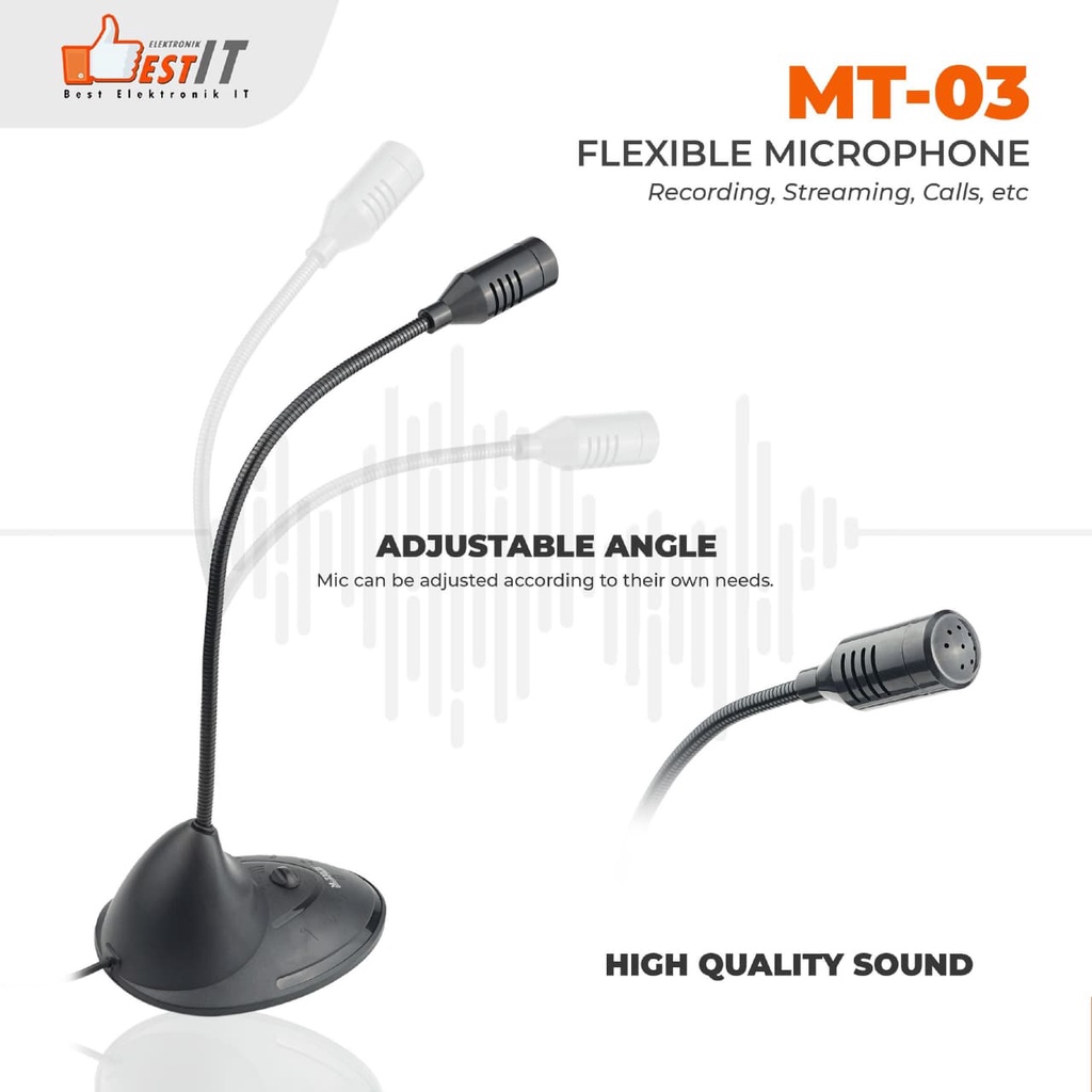 Mic Microphone Stand Jack 3.5mm M-tech MT-03