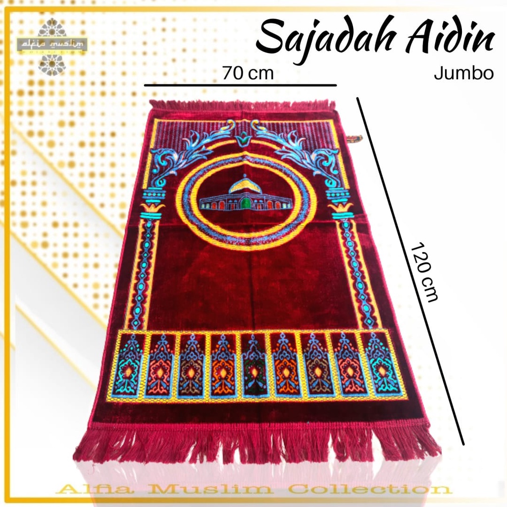 Sajadah Aidin Jumbo Sejadah Ukuran 70 x 120 Made in Turkiye Sajadah Turkiye