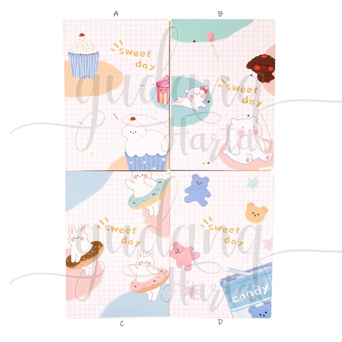 

GCC Notebook A5 Sweet Day Animal Buku Motif Dog Bear Candy GCC 308659