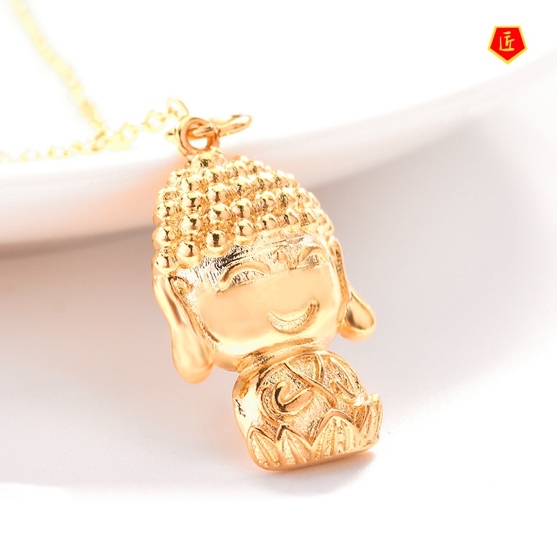 [Ready Stock]Smiling Buddha Gold Pendant Simple Temperament