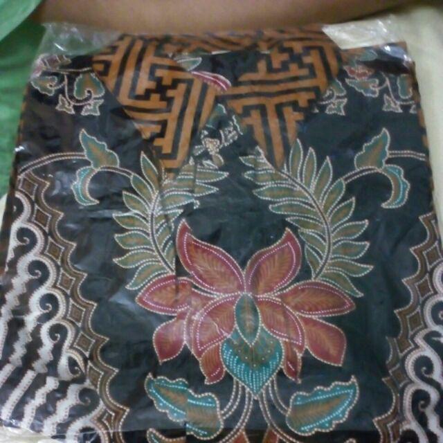 New Kemeja Batik Pria Lengan Panjang Size M L Xl Xxl  Bswart Batik Hrb026 Kenongo Hem Panjang Padi