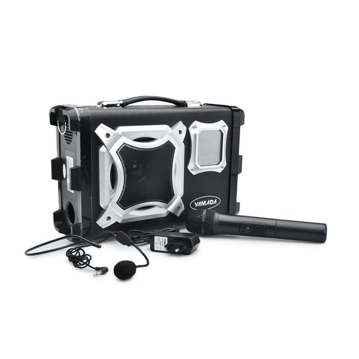 YAMADA Speaker DM-Q77 Professional Active Speaker Karaoke LCD Original - Hitam