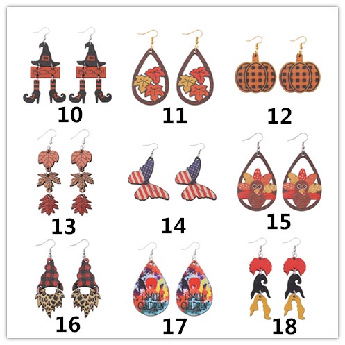 Anting Liontin Desain Pohon Natal Snowman maple leaf Gaya retro Untuk Wanita