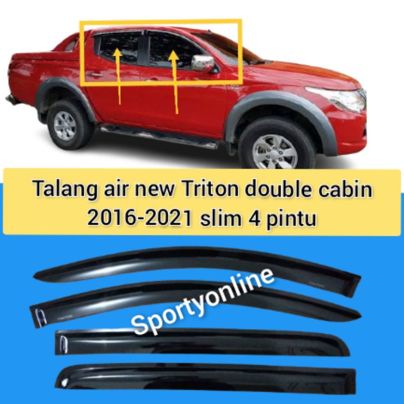 Talang air mitsubishi new triton double cabin 2016-2021 4pintu