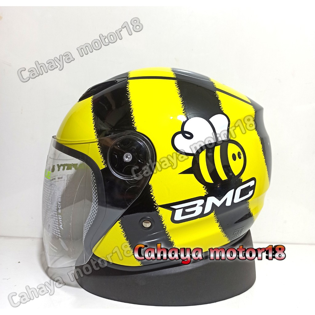 PROMO HELM BMC MILAN FLUFFY BEE BLACK/YELLOW
