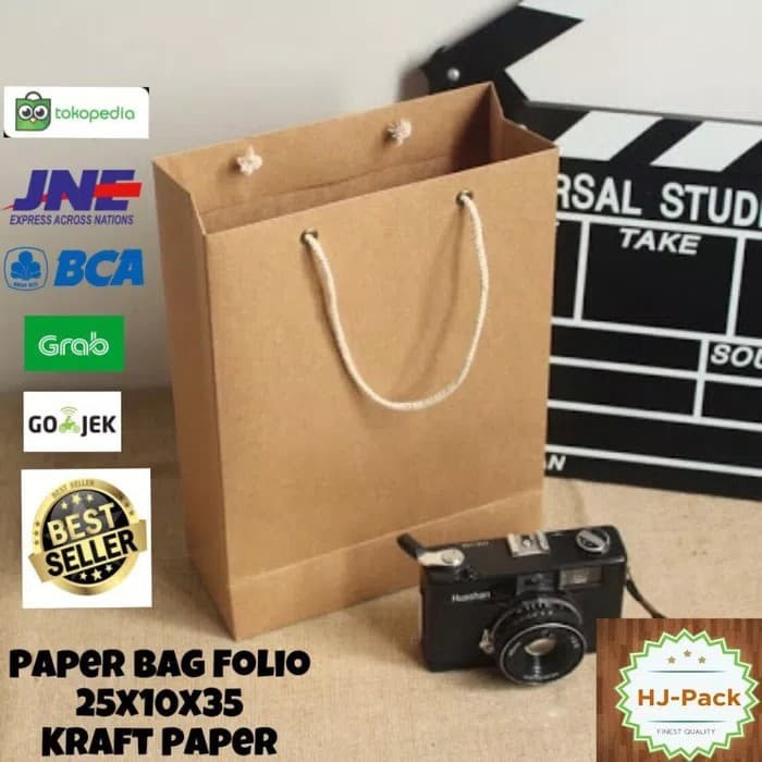 

Paperbag Paper Bag Tas Kertas Goodiebag Folio Tali Putih L 25x10x35