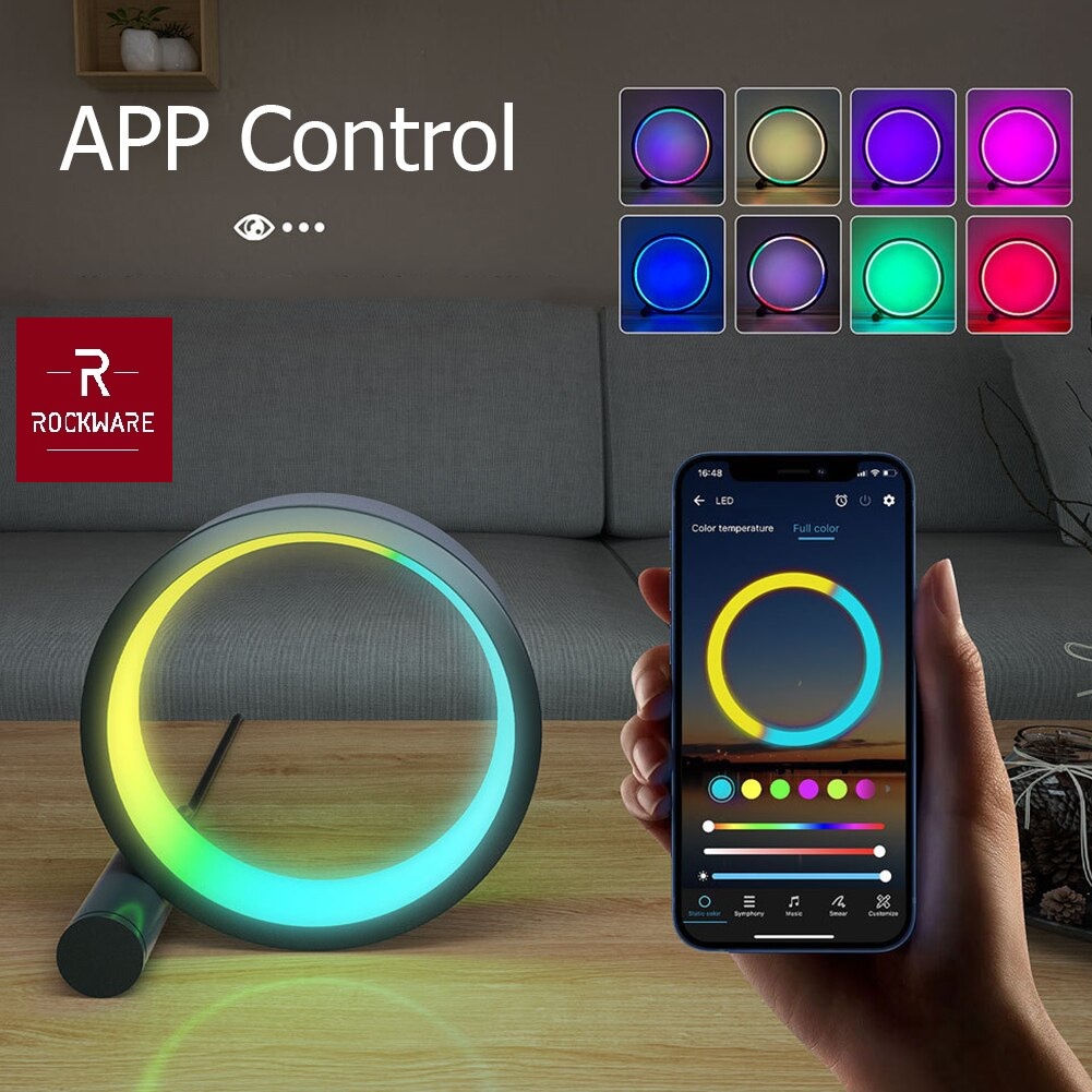 ROCKWARE RW-RGBW10 - 10 Inch Home Decor RGB Ring Ambient Lamp Light
