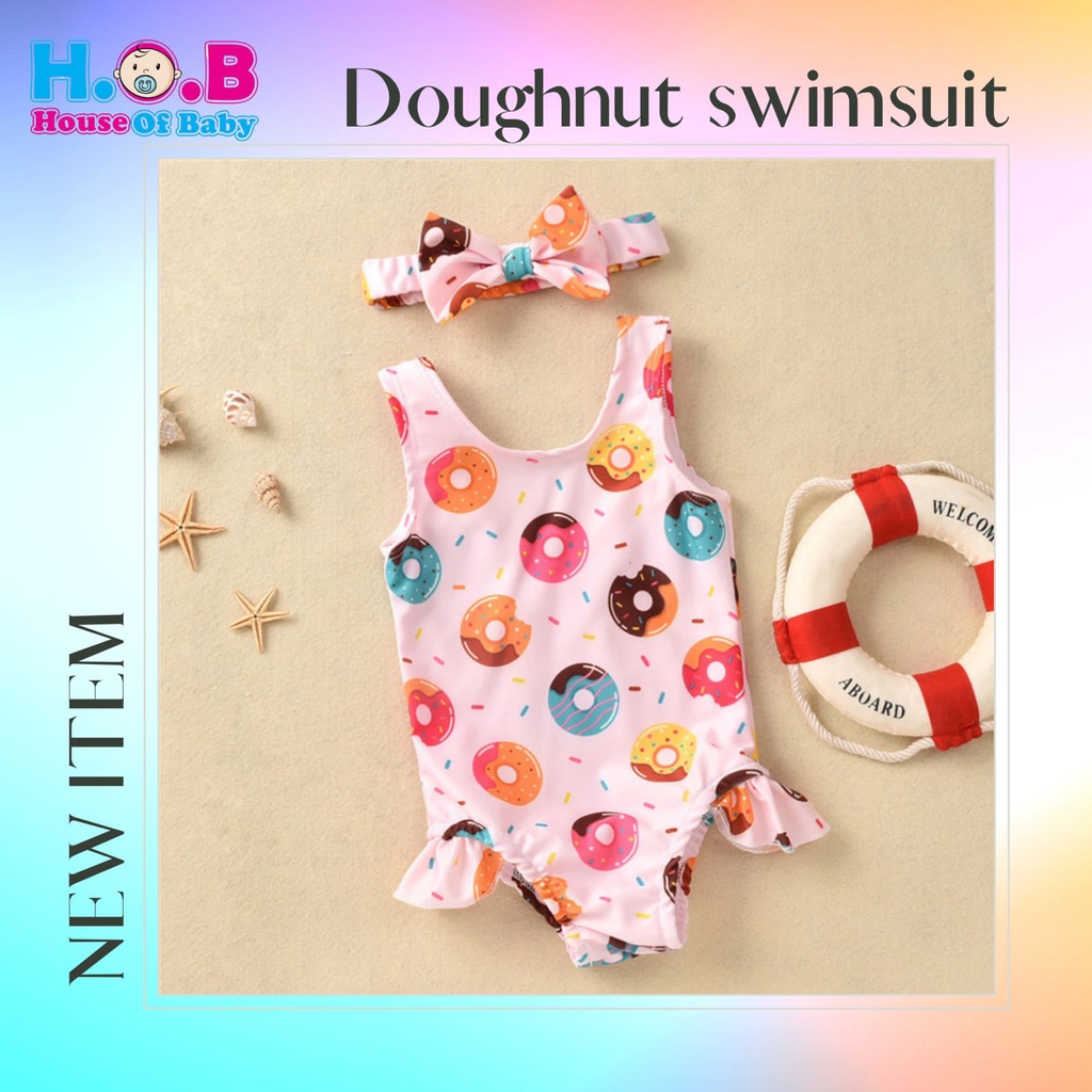 Doughnut Swimsuit / baju renang bayi perempuan lucu / swimsuit anak lucu / baju renang anak impor