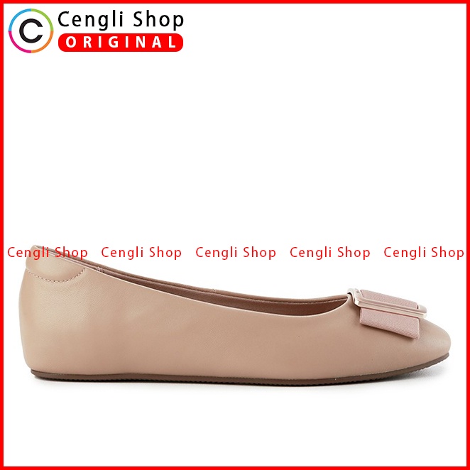 SEPATU FLAT WANITA HUSH PUPPIES ORIGINAL CASUAL KULIT ASLI COKLAT HW41