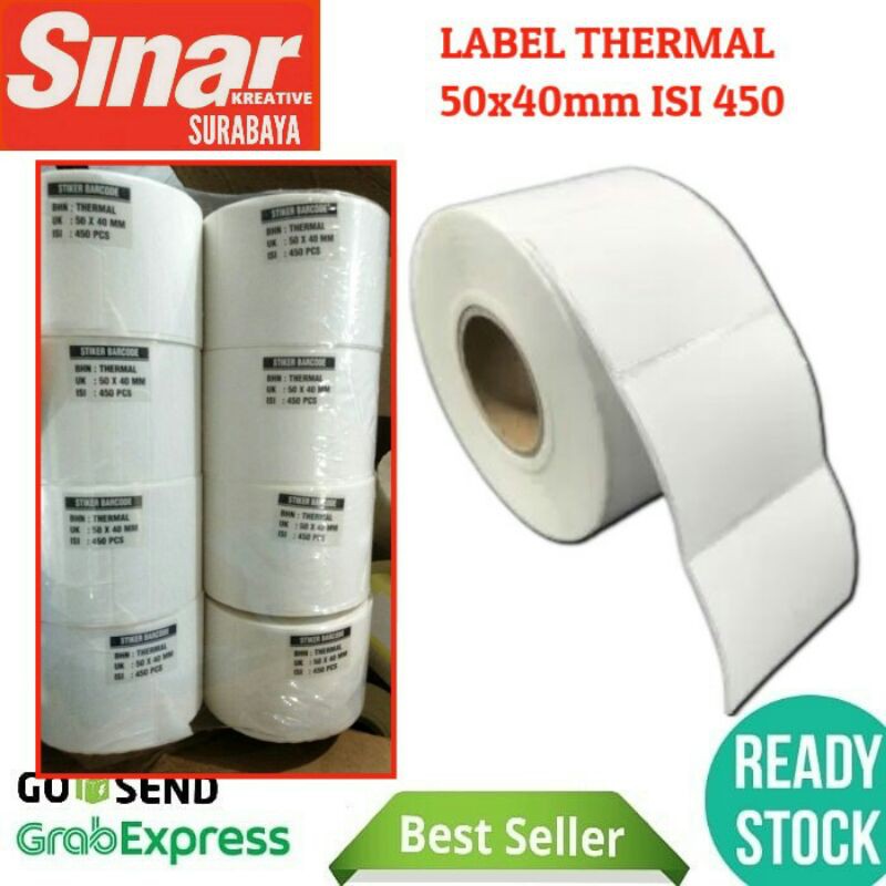 

LABEL THERMAL SIZE 50x40mm isi 450pcs STICKER TIMBANGAN DIGITAL