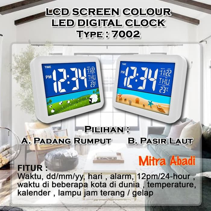 Jam Meja LED Digital / Modern LED Clock Style Tipe DS 7002 Minimalist