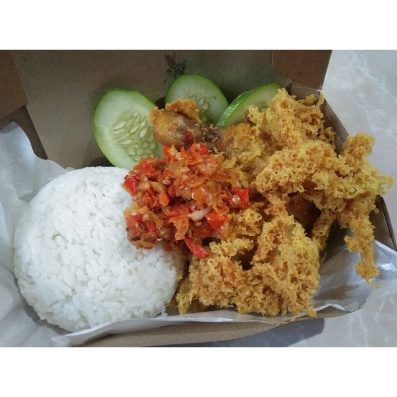 

Ayam keremes sambel geprek