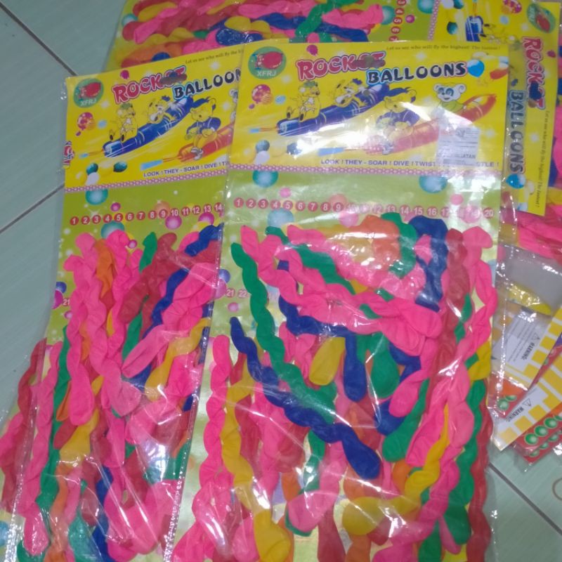 1 lembar isi 40 pcs balon rocket/balon uril