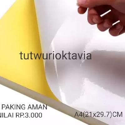 

☼ kertas stiker mengkilap/glossy a4 isi 100 lembar/stiker label a4 ✯