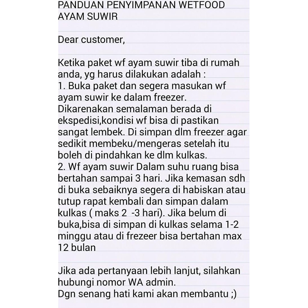 

Harga Promo!!! Wetfood Ayam Suwir (Paket 2kg/ 13 pcs)