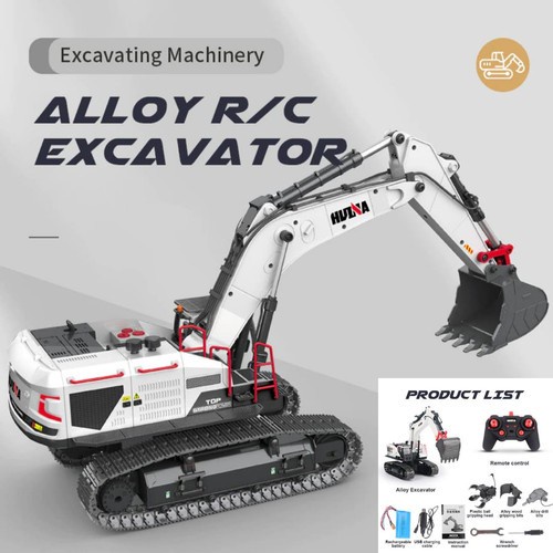 Huina 1594 Radio Control Excavator Model 22 Channels 1/14 Scale RC Alat Berat Hobby Toys