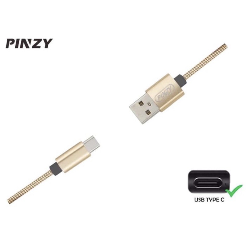 Metal Spring Data Line Pinzy King Kong C6 Type C Support Qc 3.0- Kabel Data