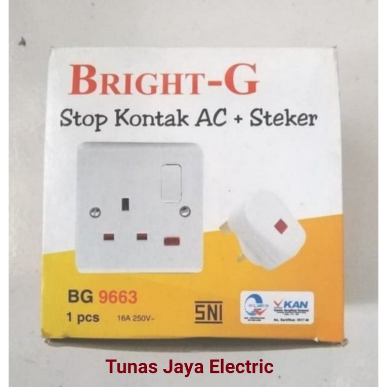 Stop Kontak AC (SET) + Steker AC BRIGHT-G Standar SNI