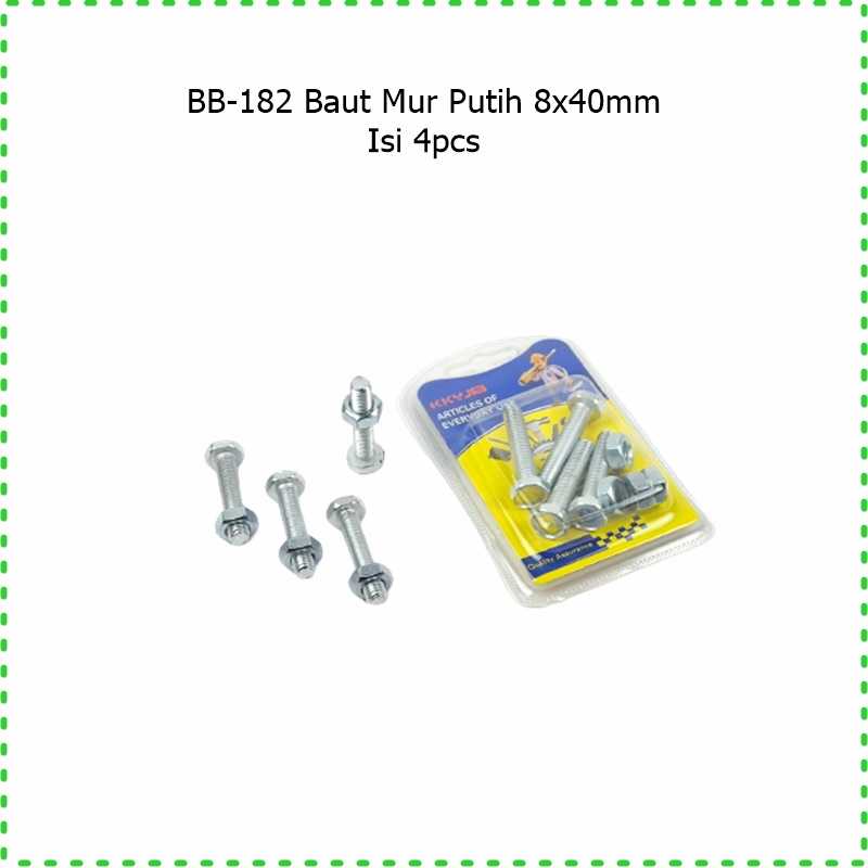 Baut Mur M 6x30mm/6x50mm/8x30mm/8x40mm/8x50mm