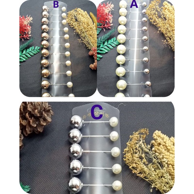 Tutspin mutiara/tutspin hijab/tutspin fashion harga/card isi 12 pcs